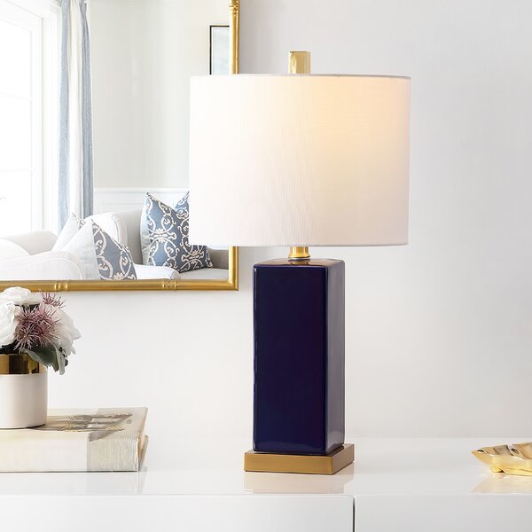 Navy blue bedside on sale table lamps